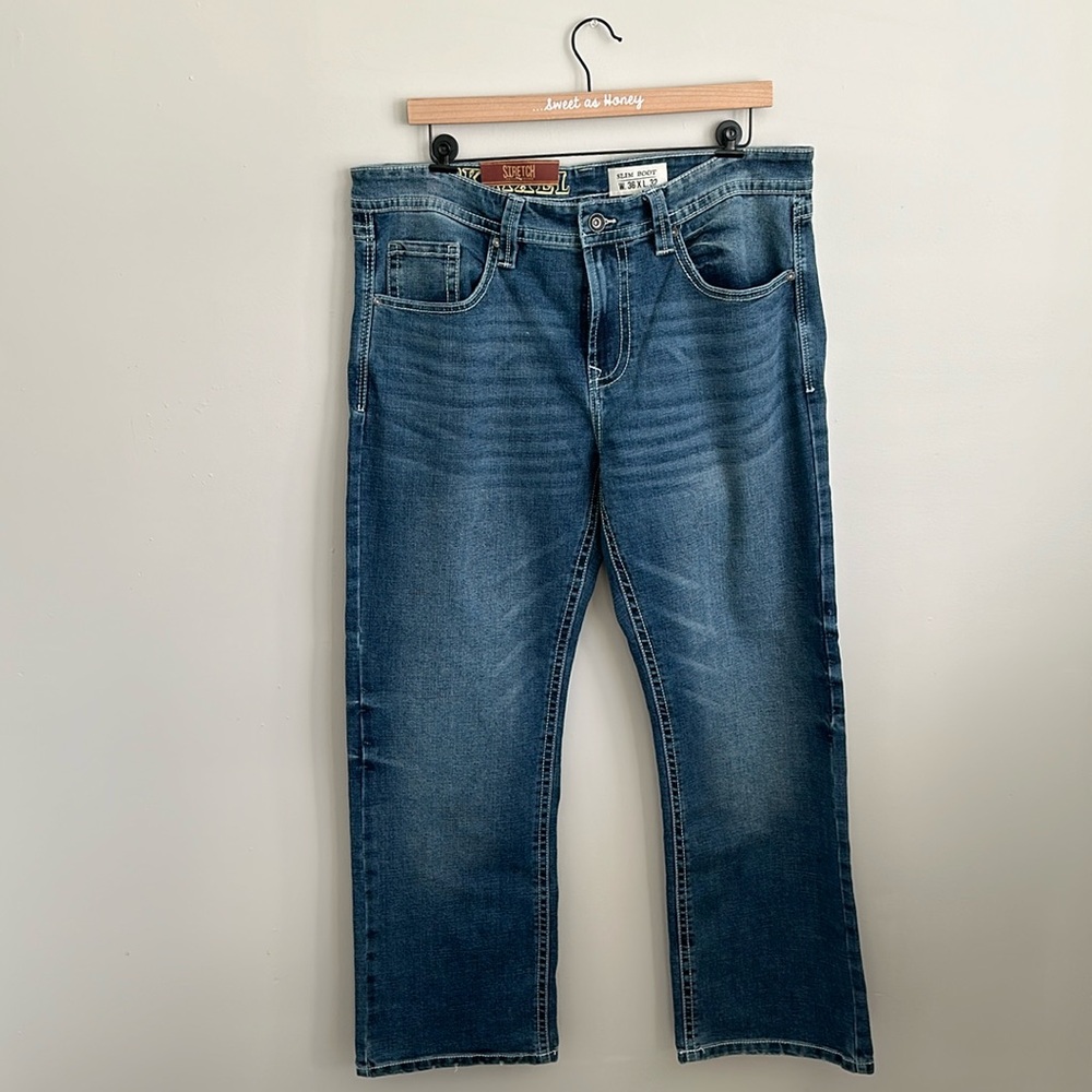 Men's axel brand slim boot jeans